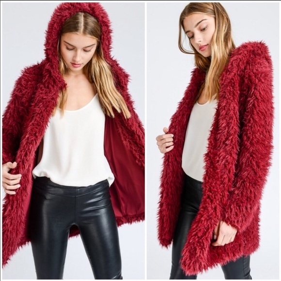 Last One⚡️Red Shaggy Coat - Picture 2 of 6